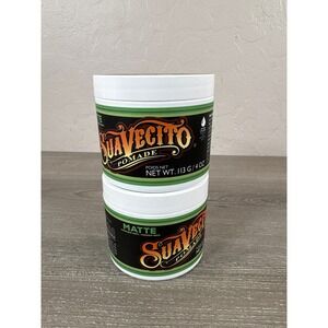 2 Suavecito Matte Pomade Medium Hold No Shine 4oz Lot of 2 Tubs